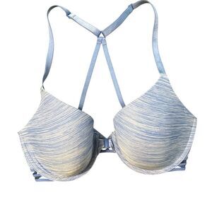 VICTORIAS SECRET Blue Racerback Semi Demi Cup Bra 32D